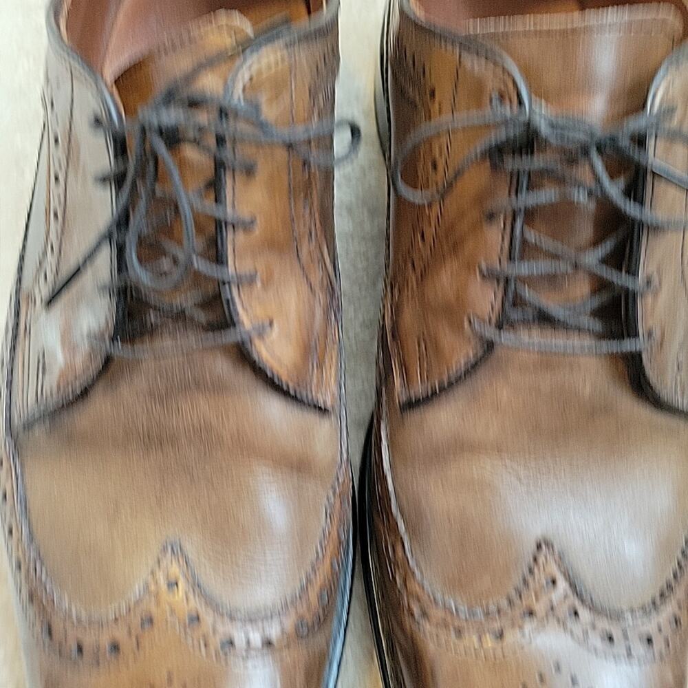 Allen Edmonds Larchmont Wingtip Brogue Brown Lace-up Oxford Shoe Men's Sz 10 D - Picture 10 of 11
